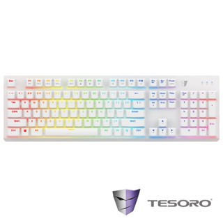 隔日到貨 臺灣原廠代理 公司貨 TESORO 鐵修羅 剋龍劍Gram RGB機械式鍵盤-紅軸中文白