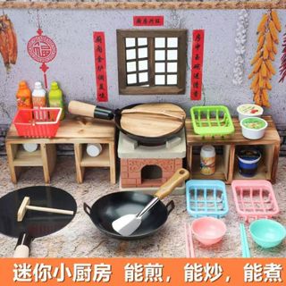 迷你小廚房 真煮可食用 全套兒童過傢傢 真實版做飯廚具套裝 男女孩玩具 兒童煮菜玩具 迷你廚房