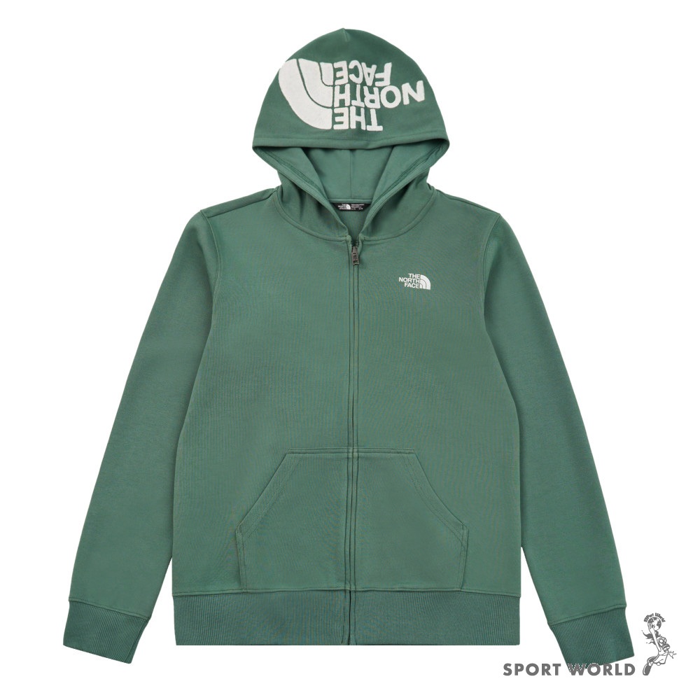 The North Face 北面 連帽外套 大童裝 刺繡Logo 綠【運動世界】NF0A8DCKHCH