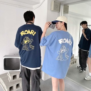 ［FJ select］ROAR！恐龍印花 短T 短踢 寬鬆 落肩 圓領 短袖上衣 男生短袖 女上衣 情侶 T恤