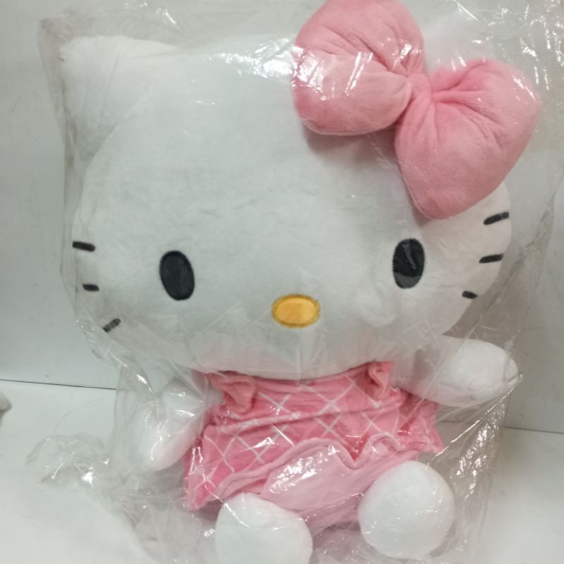 Hello Kitty 格子花結款 16英吋絨毛娃娃