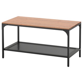 北歐工業LOFT風格IKEA宜家FJÄLLBO實木拼接金屬咖啡桌茶几/黑色/90x46x46/二手八成新/特$1590