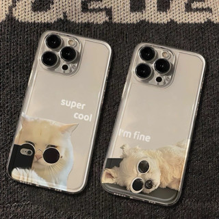 iphone系列可愛的墨鏡貓貓手機殼 情侶手機殼😍