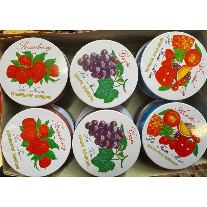 嬌旺糖 鐵盒水果糖 古早味糖果 懷舊 水果糖 葡萄 草莓 綜合水果