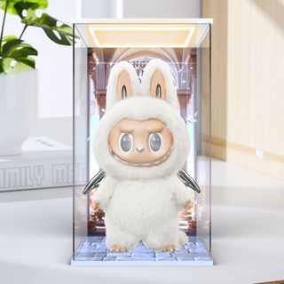 泡泡瑪特展示盒 泡泡瑪特收納盒 可開門展示盒 適用泡泡瑪特 ZIMOMO天使搪膠公仔收納盒 透明展示盒