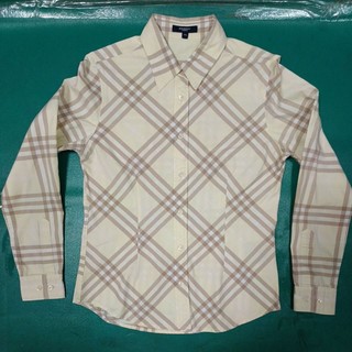 英國製 Burberry 巴寶莉 血統純正 女 純棉 高貴典雅 長袖襯衫 XL號