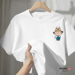 【MOMO】純棉 t恤 labubu衣服 popmart 拉布布 情侶短袖 寬鬆t恤 oversize t恤 大尺碼短袖