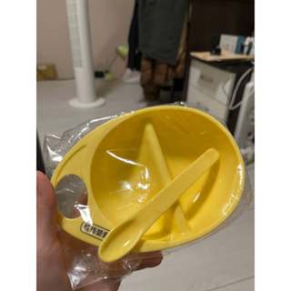 [全新] 桂格寶寶副食品麥粥碗組(1碗1湯匙/組) 黃色寶寶餐具