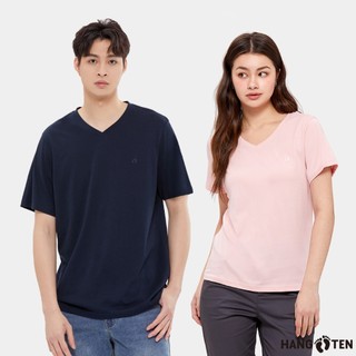 【Hang Ten】男女裝-經典純棉V領腳丫短袖T恤(多色選)