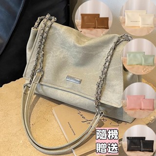 【桃園出貨 買一送一】通勤包包女大容量時尚小眾質感鏈條單肩包斜挎托特包 斜跨包 鏈條包