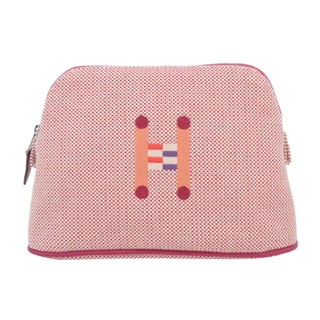 Hermes 愛馬仕 Bolide Crazy H 刺繡帆布收納包(迷你/橙/覆盆子)｜JS Maxx官方旗艦館