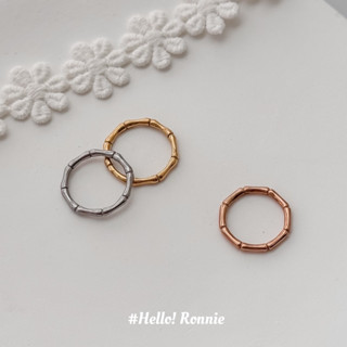 ✨Hello!Ronnie✨ 現貨316L通體鈦鋼戒指 醫療鋼戒指 日常百搭款竹節戒指 金/銀/玫瑰金