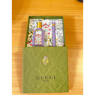 國外購回精品香水禮盒GUCCI 古馳 全新 幻夢木蘭花 女性淡香精 50ml +10ml 禮盒 香水 香精 適合送禮