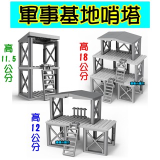 【嚕嚕米積木】💥第三方 軍事基地哨塔💥二戰 崗哨 哨所 美軍 德軍 特戰隊 反恐菁英部隊 警察 瞭望臺 小顆粒 生日禮物