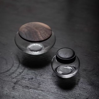 熱銷-日式玻璃密封罐 手工錘紋玻璃密封罐 茶葉咖啡豆收納罐 日式雙層密封玻璃罐 茶葉罐 小號茶倉 花茶綠茶存茶罐 收納罐