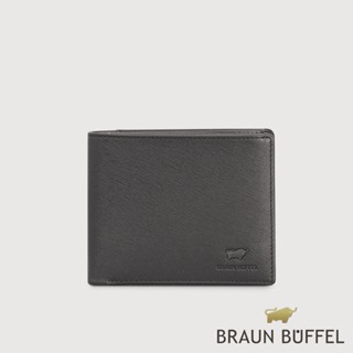 【BRAUN BUFFEL 德國小金牛】臺灣總代理 艾康-A-TW 6卡透明窗皮夾-黑色/BF571-316-BK