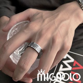 MIGNOLO💫凱爾特三角結戒指 古銀 做舊 嘻哈戒指 哥德式 復古 泰銀 指環 316L醫療鋼