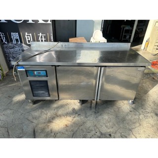 吉田二手傢俱❤6尺管冷雙門全冷藏工作臺冰箱 白鐵 冷藏 保鮮 商用 餐飲 營業用 左機
