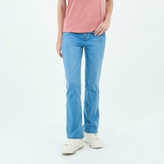 GIORDANO 女裝高彈力牛仔喇叭褲 Blue Classics系列 05415036