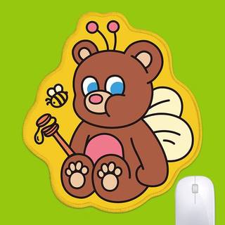★黑貓株式會社★ 現貨 文創小物 蜜蜂 小熊 蜜蜂熊 電腦 滑鼠墊 療癒小物