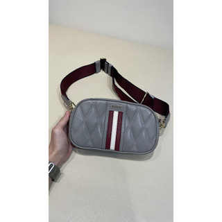 【中古正貨】BALLY 灰色相機包 小羊皮 小包 Diamond
