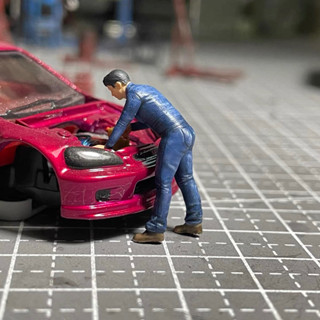 1/64模型 工具人修車人員場景