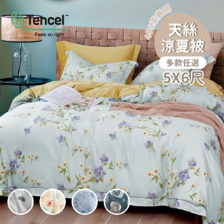 天絲萊賽爾鋪棉四季水洗涼被5X6尺-多款任選(印花夏被/空調被/薄被)