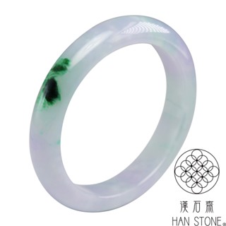 【漢石齋】天然翡翠A貨 手鐲玉鐲 冰糯種春帶彩帶辣綠(手圍18.5/版寬12.5mm)