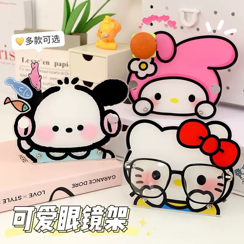 《現》小紅書同款 可愛kitty眼鏡架 髮夾架 墨鏡架 壓克力立牌 收納 展示桌面擺件
