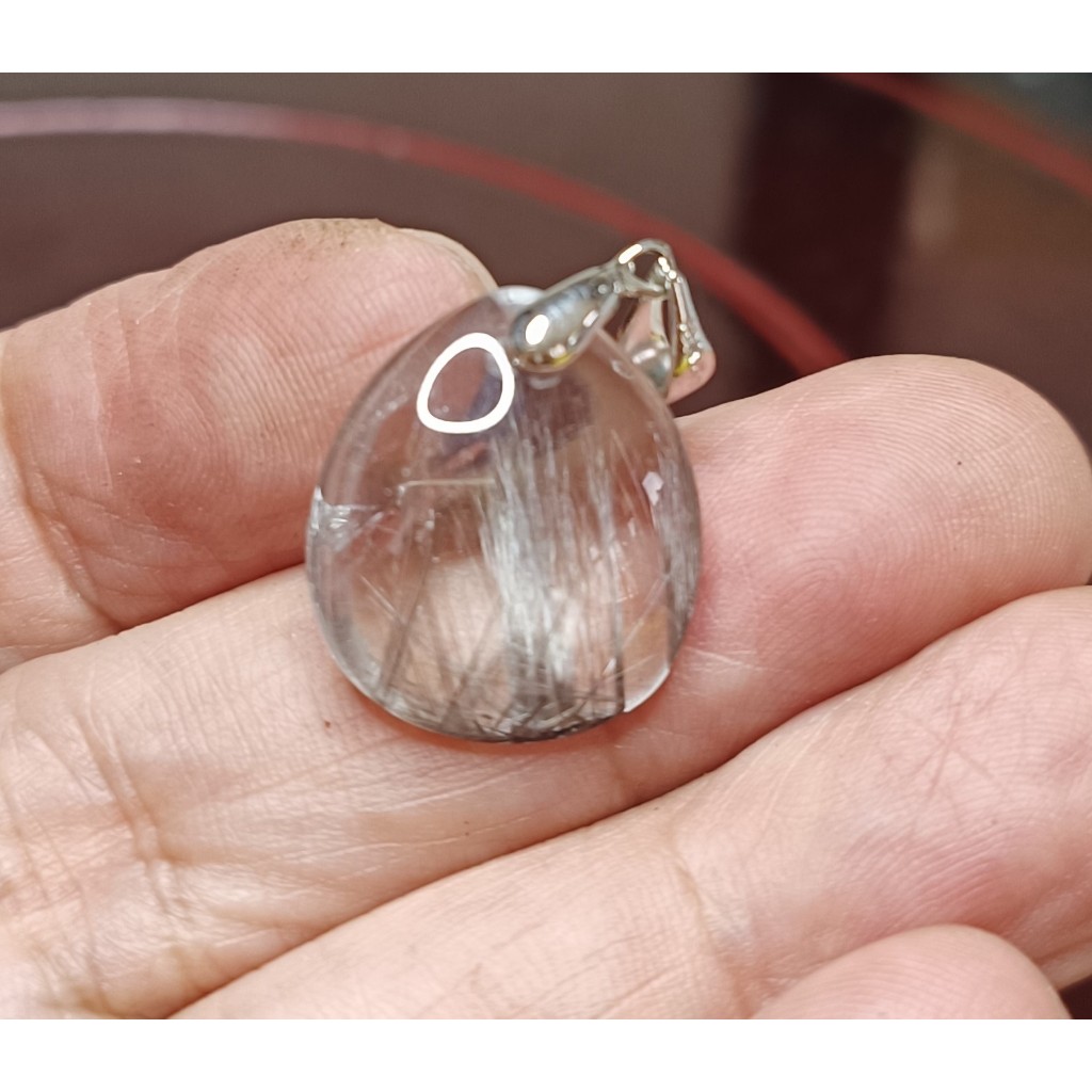 晶玉堂**保證天然高檔----小型黑銀鈦墜子—4克**
