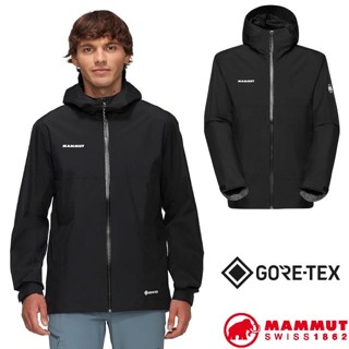 【MAMMUT 長毛象】男 防風透氣 軟殼防水連帽外套 GORE-TEX 登山外套 風雨衣 夾克/黑 31420