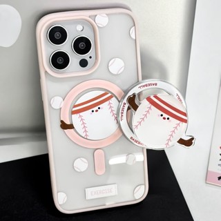 卡通網球磁吸手機殼適用iPhone15 14 13 11 12 Pro Xs Max XR 14Plus 12mini
