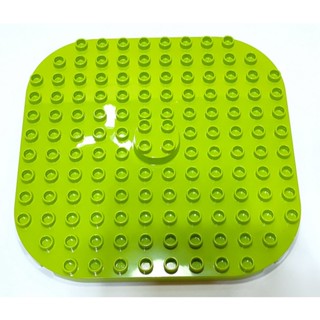 【得寶Duplo】黃綠色 12X12 中間凸座 轉盤 旋轉 底板 大底板 磚片 大顆粒 積木 [樂高玩家★正版LEGO]