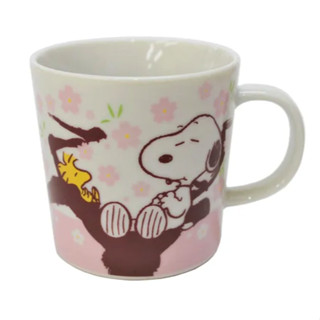 日本正版糊塗塔克風*可愛史努比SNOOPY&WOODSTOCK櫻花粉紅春季馬克杯/咖啡杯