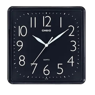 【CASIO】卡西歐 清晰大數字顯示典藏方形掛鐘-黑 IQ-06-1 臺灣卡西歐保固一年