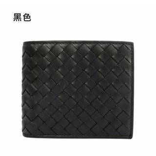 🇮🇹全新正品🇮🇹BOTTEGA VENETA 小牛皮編織 黑色對開8卡短夾 皮夾113993 V4651