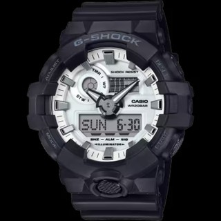 CASIO 卡西歐 G-SHOCK 潮流 大錶徑 雙顯示運動腕錶 - 黑x白 (GA-700WD-1A) [秀時堂]