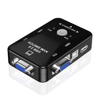 VGA切換器 KVM VGA二進一出 USB VGA 2臺主機共用1個螢幕 KVM切換器