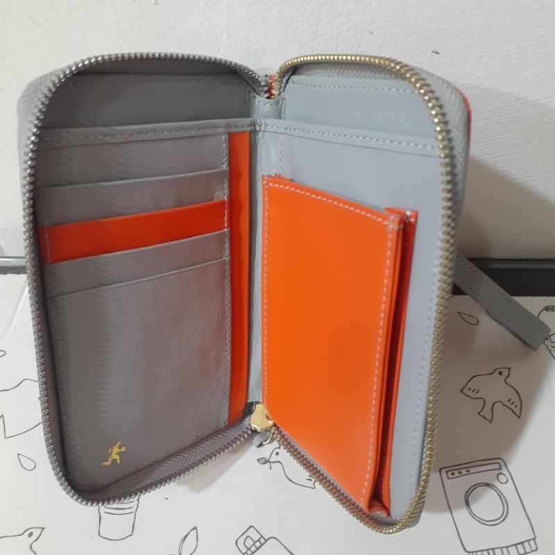 加國品牌  WANT Les Essentiels 金銀双色拉鍊牛皮短夾