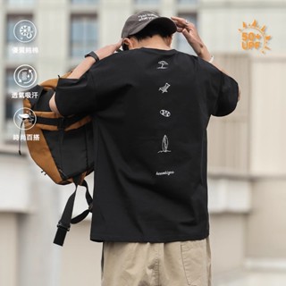 【臺灣出貨】短袖t恤日系短t寬版落肩100%純棉短袖大尺碼日系穿搭男生上衣oversize短踢潮牌簡約印花體恤情侶裝衣服