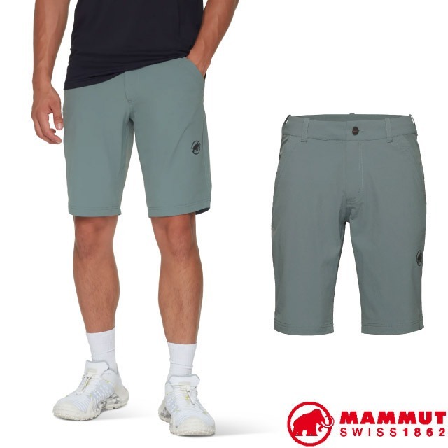 【MAMMUT 長毛象】男 彈性透氣 排汗短褲 Hiking V UPF 50+ 登山短褲 休閒褲/地層灰藍 01150