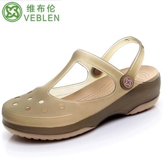 【Lelejnf 臺灣發貨🔥】新品維布倫 VEBLEN 洞洞鞋女 果凍拖鞋 平跟厚底 沙灘鞋 外穿t拖鞋 海邊涼鞋夏