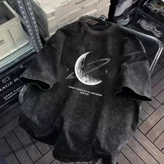 【衣櫥先生】重磅 純棉 夏季 短袖T 美式 復古 圓領 上衣 水洗 寬鬆 落肩 百搭 潮流 短袖 oversize T恤