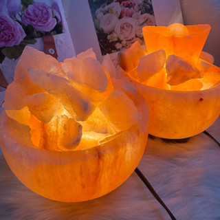 袖珍版🧡天然喜馬拉雅 玫瑰鹽燈 元寶鹽燈 聚寶盆 造型鹽燈✨現貨不用等‼️隨機出貨‼️實木底座 聚寶盆 元寶 聚寶盆鹽燈