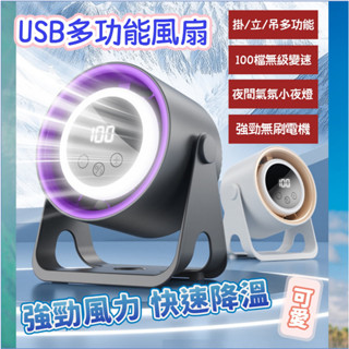 👍臺灣發貨+發票 2025新款USB桌上型新風扇 小型便攜式迷你家用廚房宿舍無葉小風扇 桌面循環扇 夜燈小風扇 無刷風扇