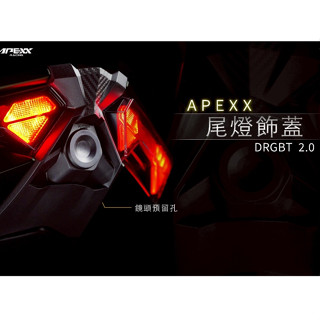 APEXX DRG 2.0 2代 卡夢 碳纖維 壓花 尾燈飾蓋 行車紀錄器 鏡頭預留孔 鏡頭蓋 龍二 龍2 二代 尾燈蓋