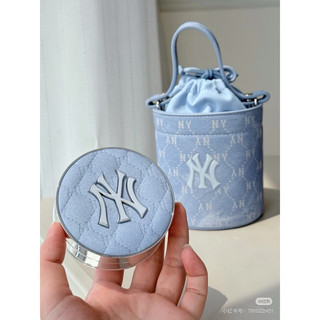 現貨在台當日發 限定新品 MLB 千禧丹寧極霧氣墊粉餅 粉底液 氣墊 水桶包 夏日寶寶藍限定色 小紅書夢幻彩妝