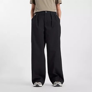 New Balance 黑 直筒 加長褲管 斜紋 長褲 女款 H8318【新竹皇家WP51538BK】