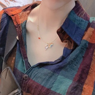 I美麗飾品I彩虹獨角獸 項鍊手鍊套裝 韓國醫療級鋼/不過敏/不掉色/現貨