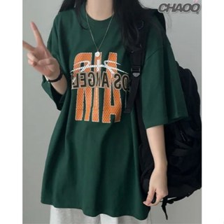 人手一件！巨時髦! 短袖 oversize t恤 綠色衣服 美式復古 潮牌 T恤 歐美上衣 精品短袖 ins風衣服 顯瘦